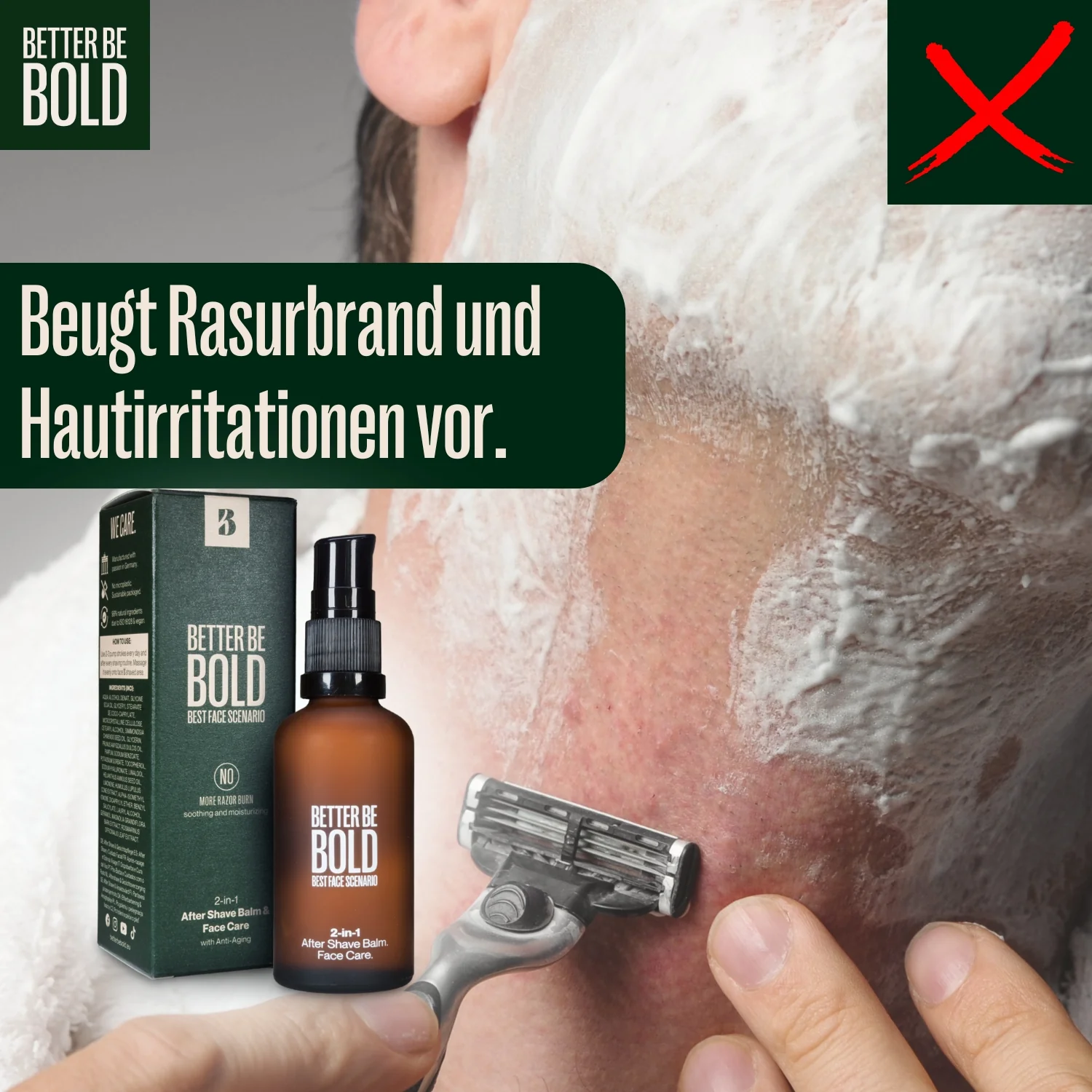 2-in-1 After Shave Balm & Gesichtspflege gegen Rasurbrand | Best Face Scenario - Image 6