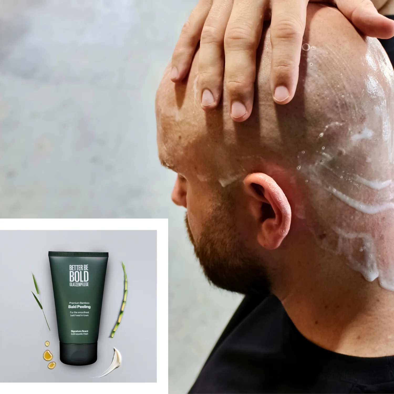 Glatzen Peeling mit Bambusfasern (Anti-Shine-Wirkung) - Image 6
